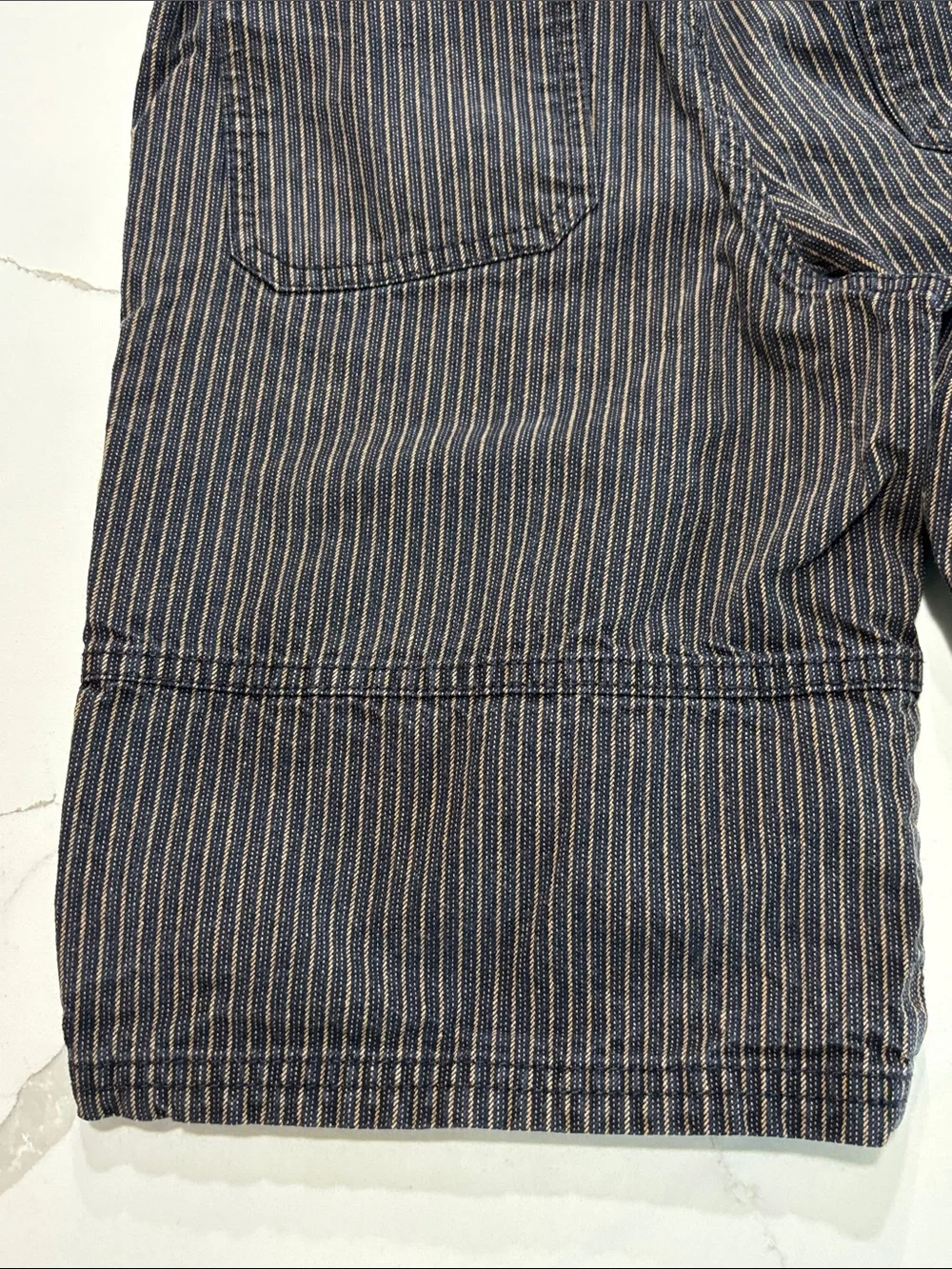 Gymboree Boys Black Tan Pinstripe 100% Cotton Bermuda Casual Shorts Size 8